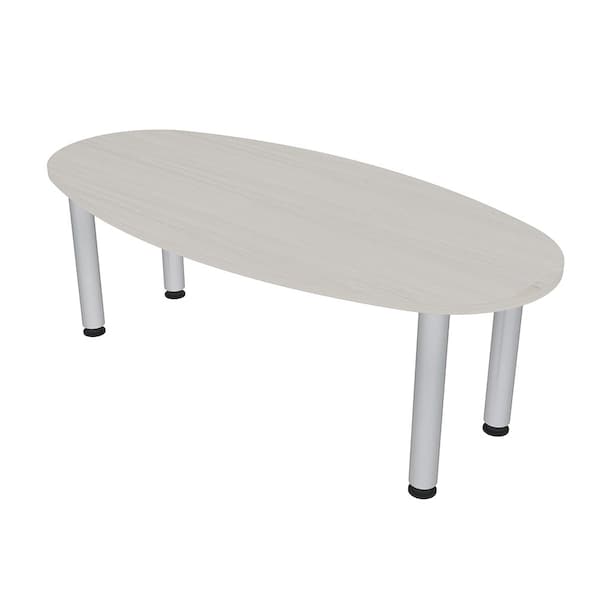 33.5 in W, 69.5 in L, 29 in H, Engineered Wood Top, Ivory